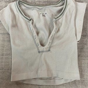 Urban Outfitters White Go For Gold Cropped Tee